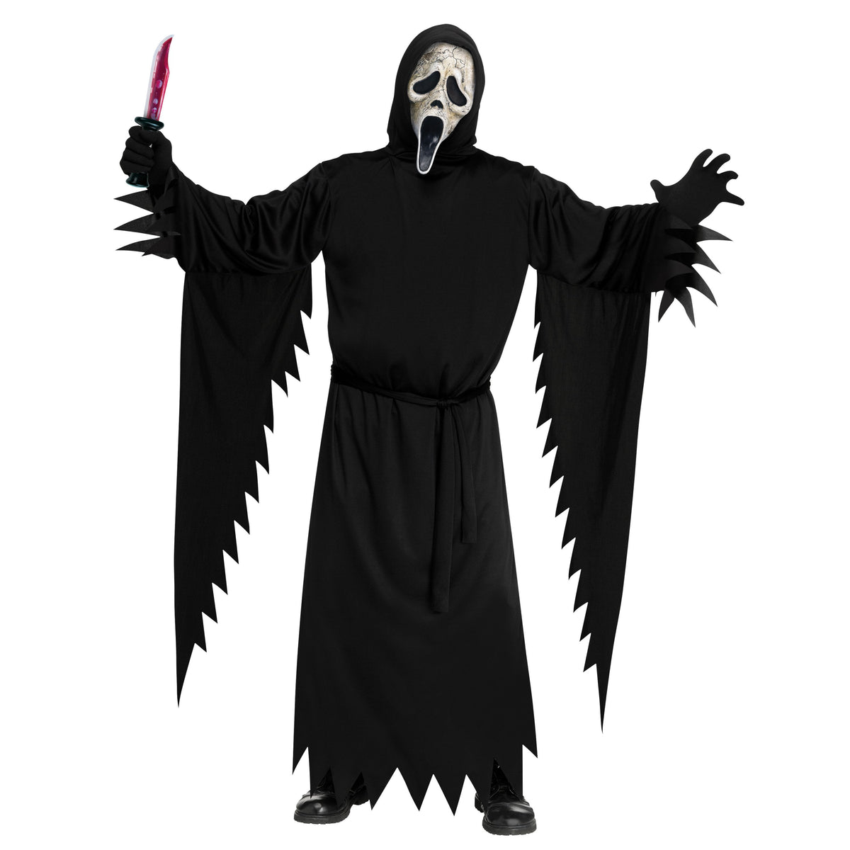 Scream Aged Ghost Face Halloween Costume for Adults, 3-Piece, Men's Size M-XL (32-42), by Fun World