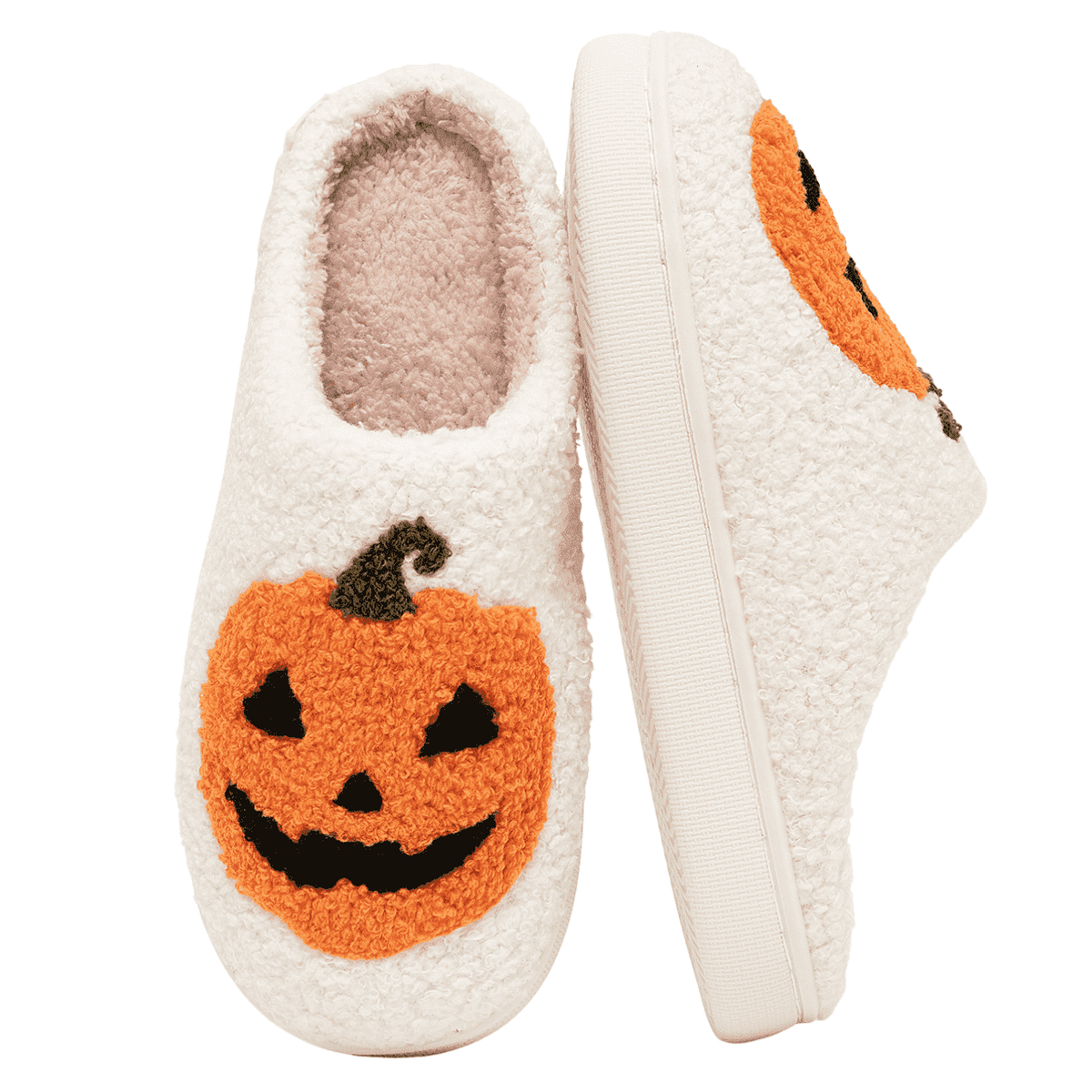 BERANMEY Halloween Slippers for Women Perfect Soft Plush Comfy Warm Slip-On Cute Womens Slippers Indoor Fluffy House Slippers for Women and Men Non-slip Fuzzy Flat Slides