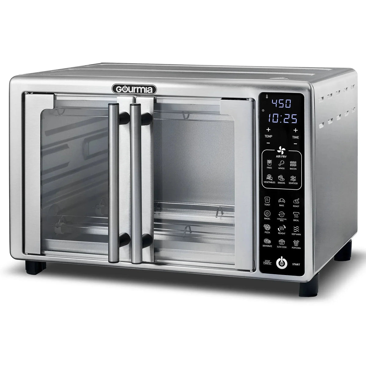 Gourmia French Door Digital Toaster Oven Air Fryer, 6-Slice, 24L, Stainless Steel - GTF2440