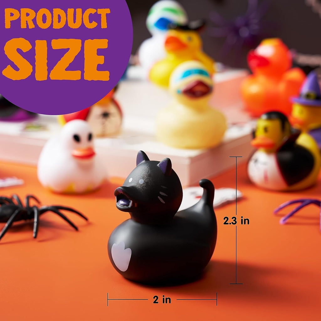 Joyfy 18 PCS Halloween Rubber Ducks for Halloween Goodie Bag Fillers, Trick or Treating Ducky Duck Bulk Toys Party Favors Supplies, Halloween Decorations for Kids Bath Toys