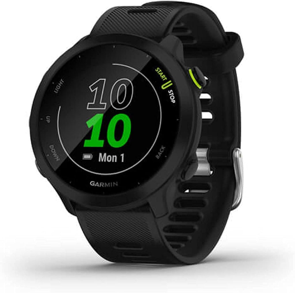 Garmin GPS Running Smartwatch With Heart Rate Monitor, 2-Week Battery, Black - Forerunner 55