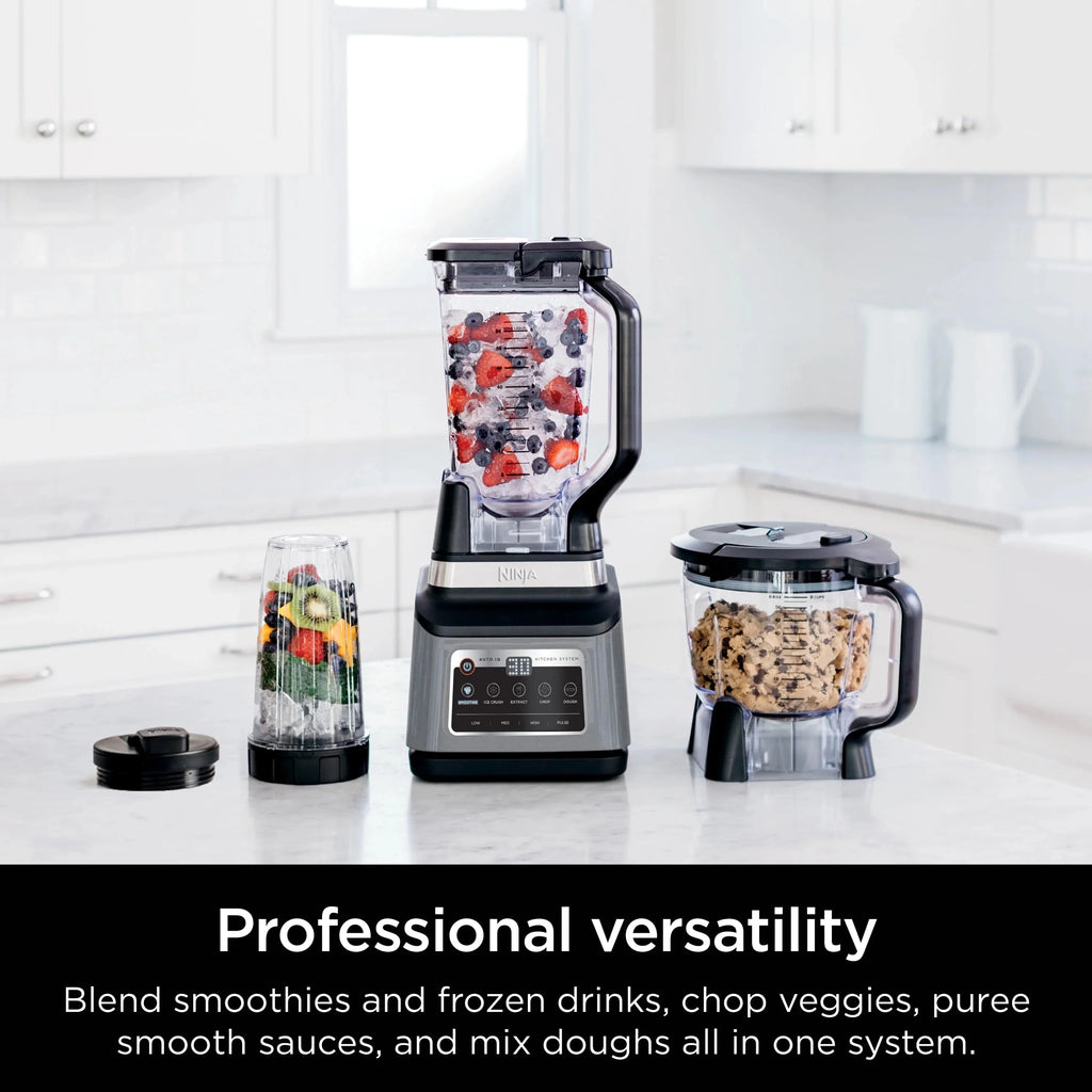 Ninja Professional Plus Kitchen System, 1400 Watts, 72 oz Blender Pitcher, 64 oz Processor Bowl, 24 oz To-Go Cups - BN800