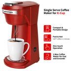 2 in 1 Single Serve Coffee Maker for K Cup Pods & Ground Coffee, Mini K Cup Coffee Machine with 6 to 14 oz Brew Sizes, Single Cup Coffee Brewer with