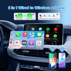 Carlinkit 5.0 Wireless Apple CarPlay Adapter, 2 in 1 Wire to Wireless CarPlay&Android Auto Dongle, 5.8Ghz Wifi, Plug&Play, Low Latency, Black
