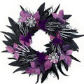 Myecovie Halloween Wreaths for Front Door Halloween Indoor Decoration 21.6" Halloween Black Wreaths for Windows Wall Decor