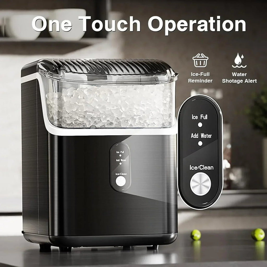 Countertop Nugget Ice Maker, 1.1 Liters, 34 lbs/24H, 8.66 x 11.30 x 12.68 inches, Black