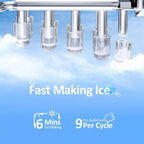 Countertop Nugget Ice Maker, 1.1 Liters, 34 lbs/24H, 8.66 x 11.30 x 12.68 inches, Black