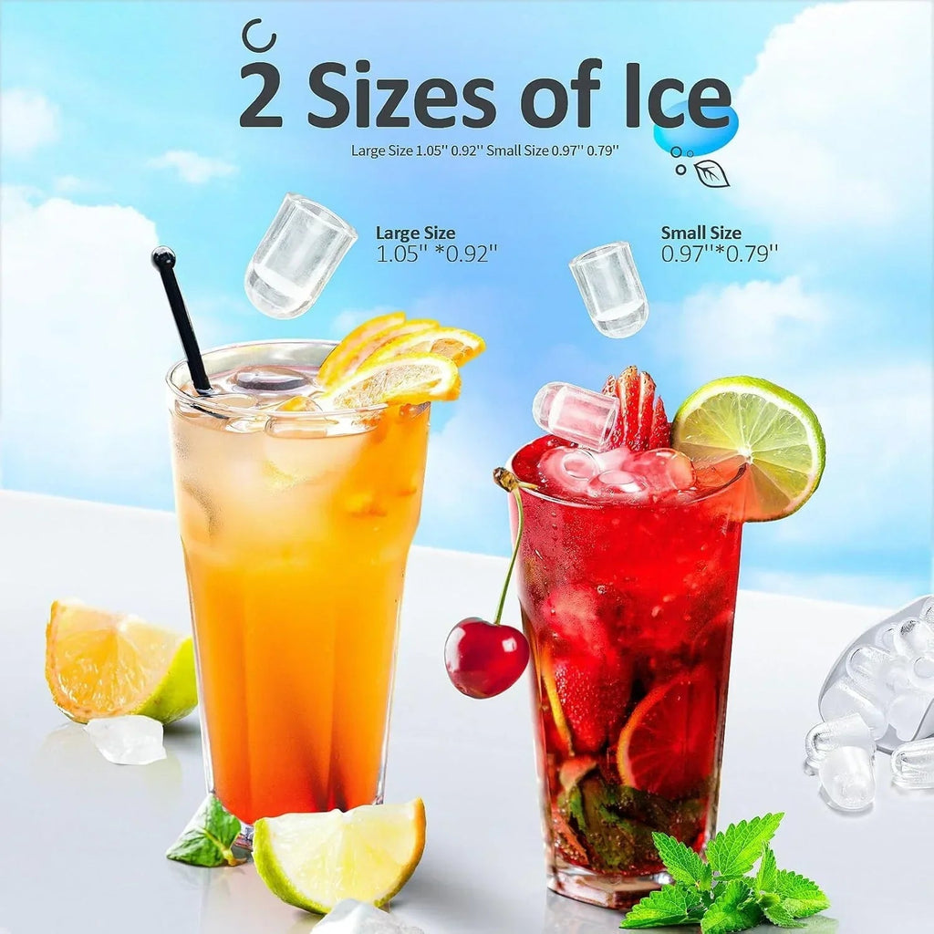 Countertop Nugget Ice Maker, 1.1 Liters, 34 lbs/24H, 8.66 x 11.30 x 12.68 inches, Black