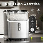 Countertop Nugget Ice Maker, 1.1 Liters, 34 lbs/24H, 8.66 x 11.30 x 12.68 inches, Black