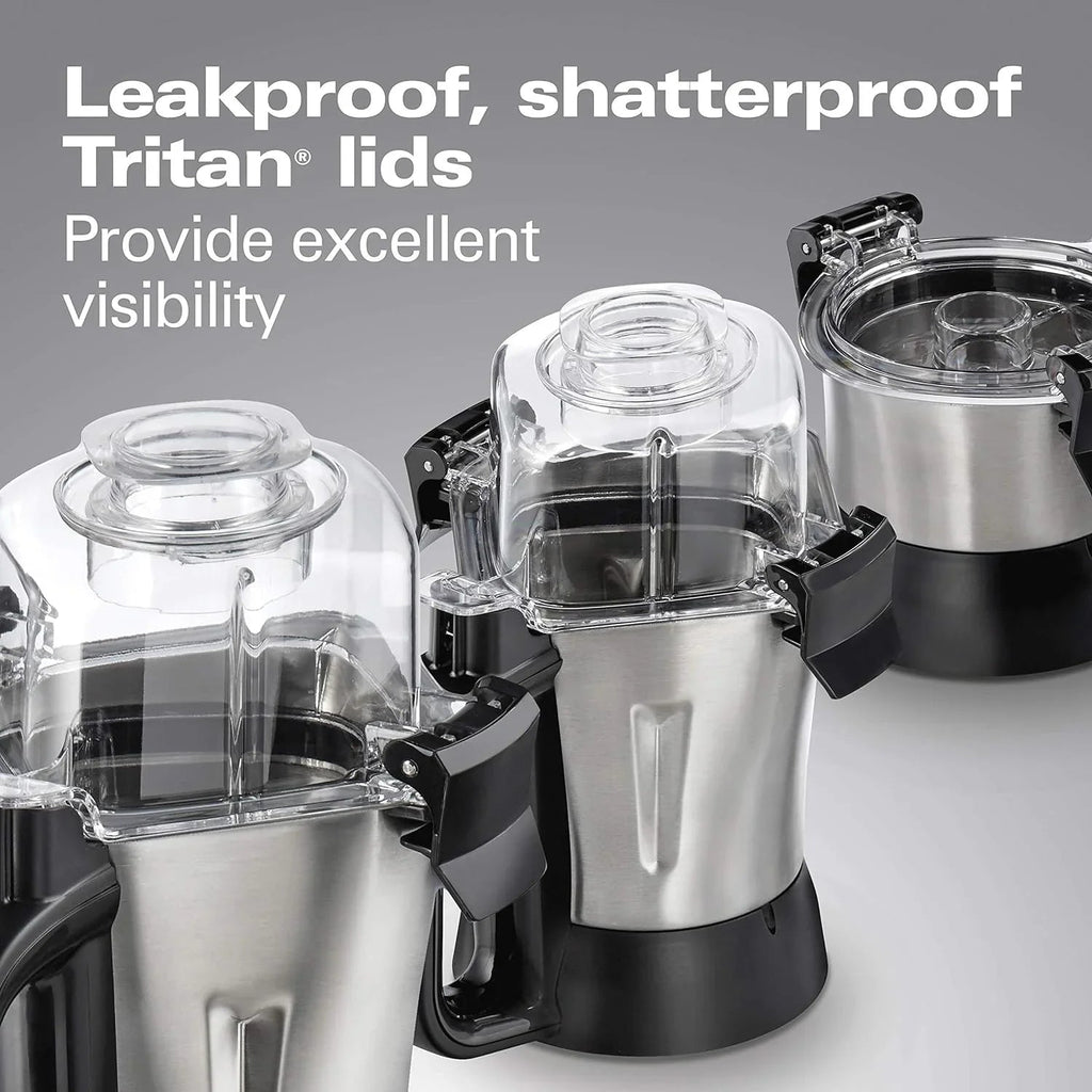 Hamilton Beach Professional 4-In-1 Juicer Mixer Grinder, 1400 Watt, 120V, 3 Leakproof Jars - 58770