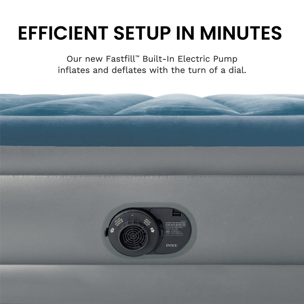 Intex 15" Twin Essential Rest Dura-Beam Airbed Mattress with Built-in Pump