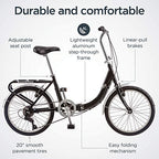 20-Inch Folding Adult Bike for Men and Women - 7-Speed Drivetrain