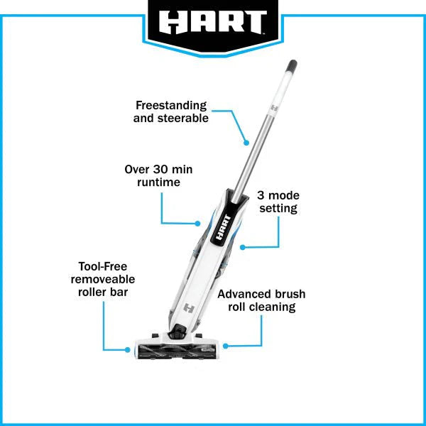 HART Cordless Stick Vacuum, 20-Volt High Capacity, Battery Not Included