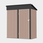 BaPiPro 5'x3' Outdoor Storage Shed, Heavy Duty Metal Shed Garden Tool Shed with Lockable Door for Backyard, Patio, Upgraded Structure Frame, Brown