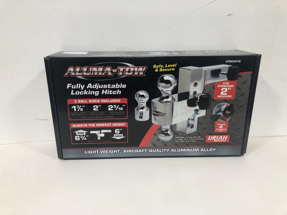 Aluma-Tow - 6" Drop Adjustable Interchangeable Hitch System by Uriah Products - UT623410 - 3 Hitch Balls - Locking Pins - 12,000 lb. GTWR