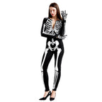 Joyfy Glow in the Dark Skeleton Costume for Adults Women Halloween Dress Up Party Role Playing Cosplay