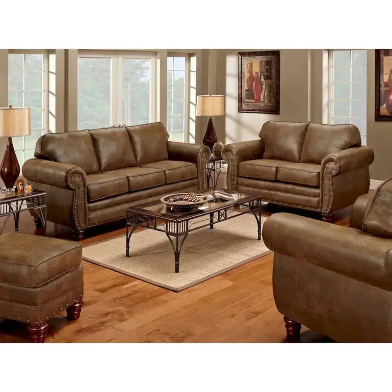 Sedona Sofa With Faux Leather Microfiber Upholstery - 88 W