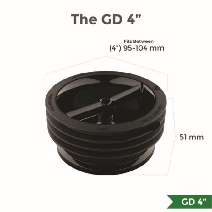 Waterless Trap Seal, 4 Inch, Fitting Pipes with Diameters Between 95-104 mm