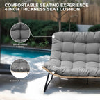 Crestlive Products Patio Loveseat With Cushions, Beige, 53 in x 36 in x 30 in, 350 Pounds Capacity