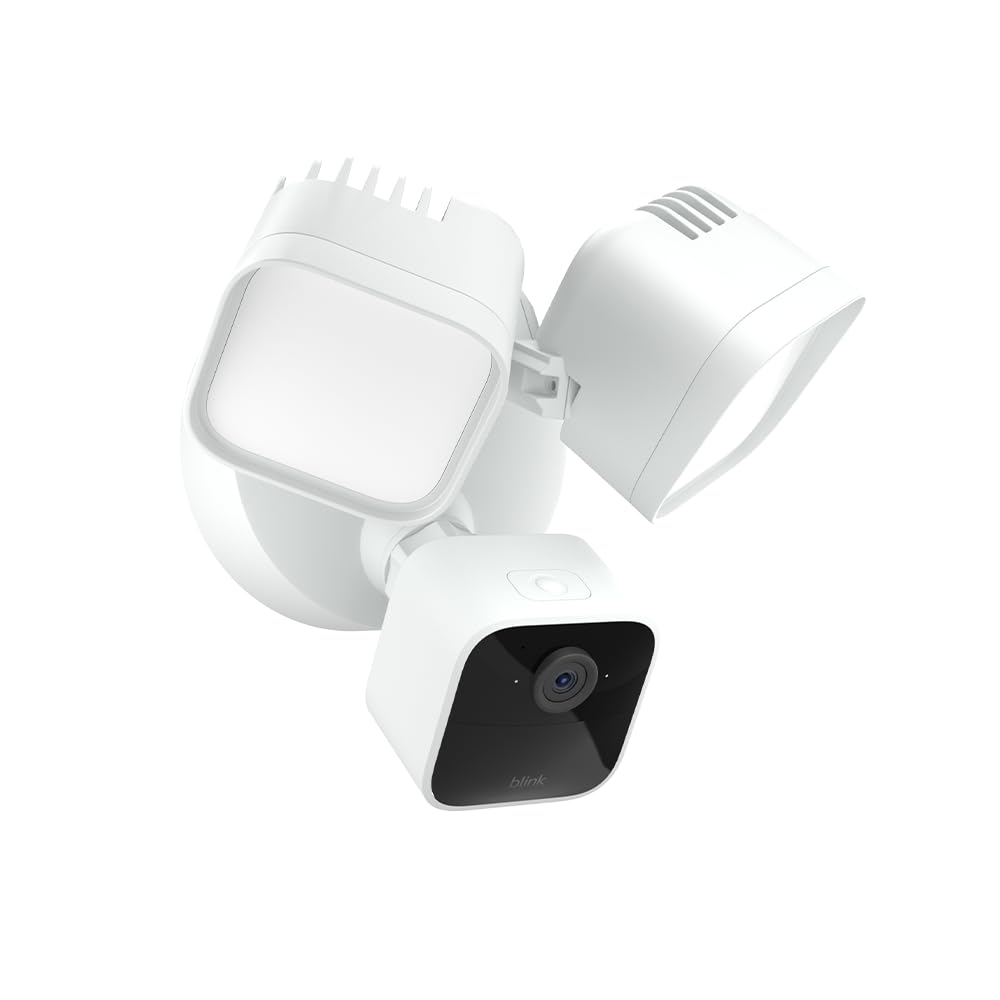 Blink Wired Floodlight Camera, Smart security camera, 2600 lumens, HD live view, enhanced motion detection, built-in siren, Works with Alexa, 1