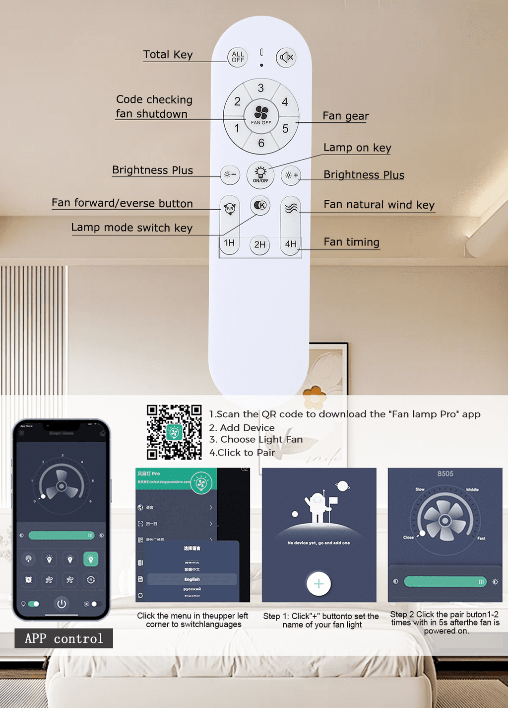 52Inch Ceiling Fan with Lights and Remotes, Modern Low Profile Flush Mount Ceiling Fans,DC Reversible Motor, 3CCT Dimmable,Noiseless,Dual Finish