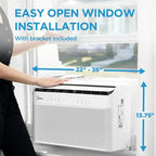 Midea U-Shaped Smart Window Air Conditioner, 8,000 BTU, 115 Volts, White - RMW08SQW