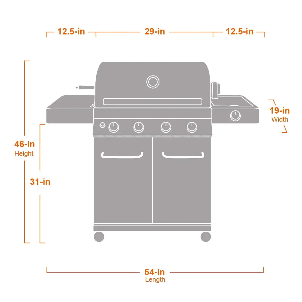 Monument Grills Stainless Steel 4 Burner Propane Gas Grill With Rotisserie - 17842