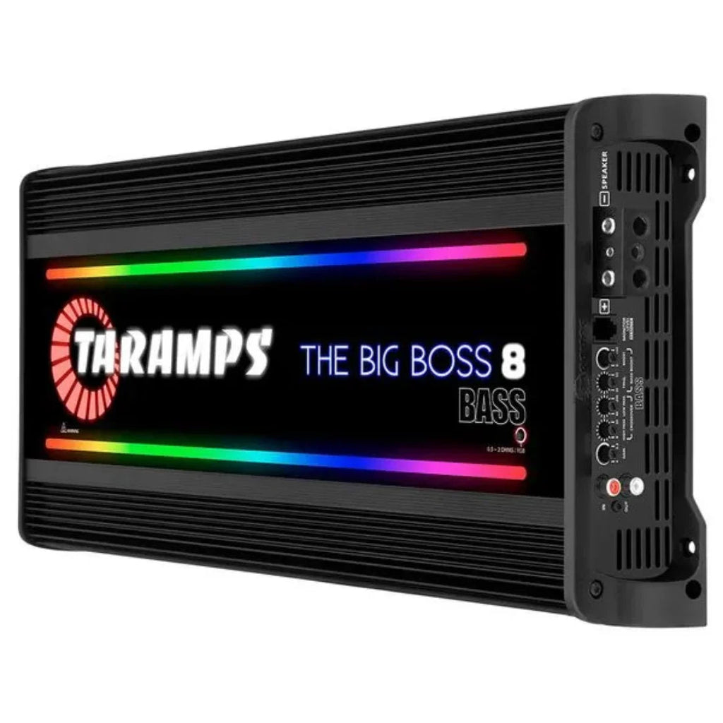 Taramps 1-Channel 8000W RMS 0.5-2 Ohms RGB Car Amplifier - THE BIG BOSS 8 BASS