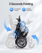 VERPAL Foldable Power Wheelchair, 25 Miles, 500W Dual Motors, 38in D x 25in W x 37in H - Silver Gray