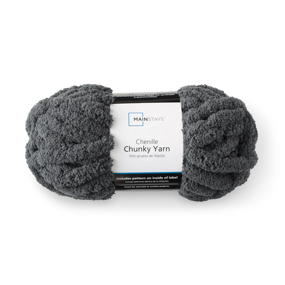 Mainstays Chunky Chenille Yarn, 31.7 yd, 100% Polyester, Super Bulky