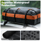 JIOABL 20 Cu ft Rooftop Cargo Carrier Bag,Waterproof Car Roof Bag with 6 Safety Hooks, Anti-Slip Mat, Lock for Cars & SUVs