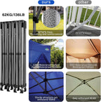 COBIZI 10x20 Heavy Duty Pop-Up Canopy Tent With 6 Sidewalls - Black