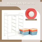 Costway 10-Drawer Storage Cart Utility Rolling Trolley Kitchen Office Organizer Macaron