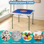 Costway Folding Mahjong Table With Cup Holders, Felt Mat And Carrying Handle - 35in x 35in x 29in