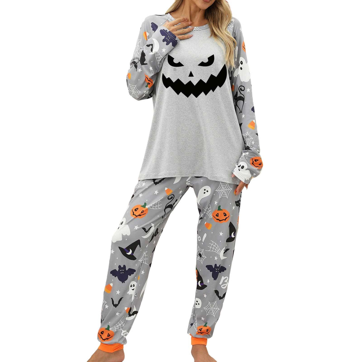 Pajamas For Women Set Halloween Cozy 2 Piece Outfit Soft Comfortable Sleepwear Loungewear Nightwear Nightclothes Homewear