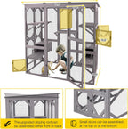 Large Walk-In Outdoor Cat Enclosure With 7 Platforms