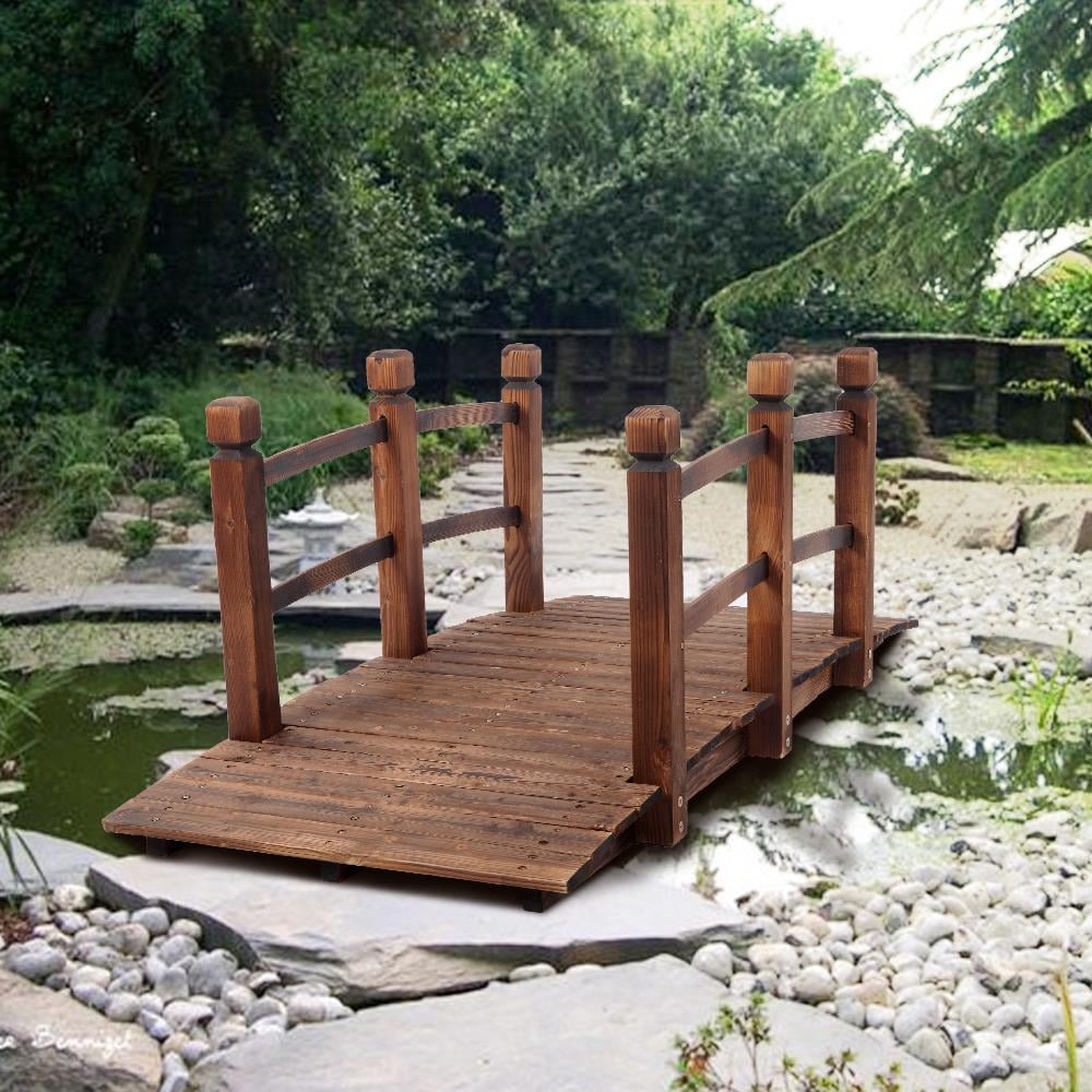 Ktaxon 5ft Arch Anticorrosive Landscape Bridge Carbonized Color