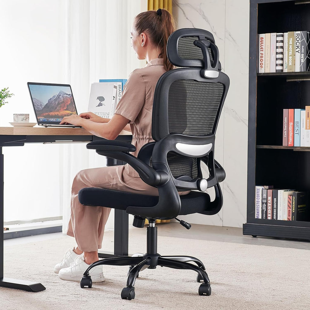 Ergonomic High Back Mesh Office Chair With Wheels, 330 LBS
