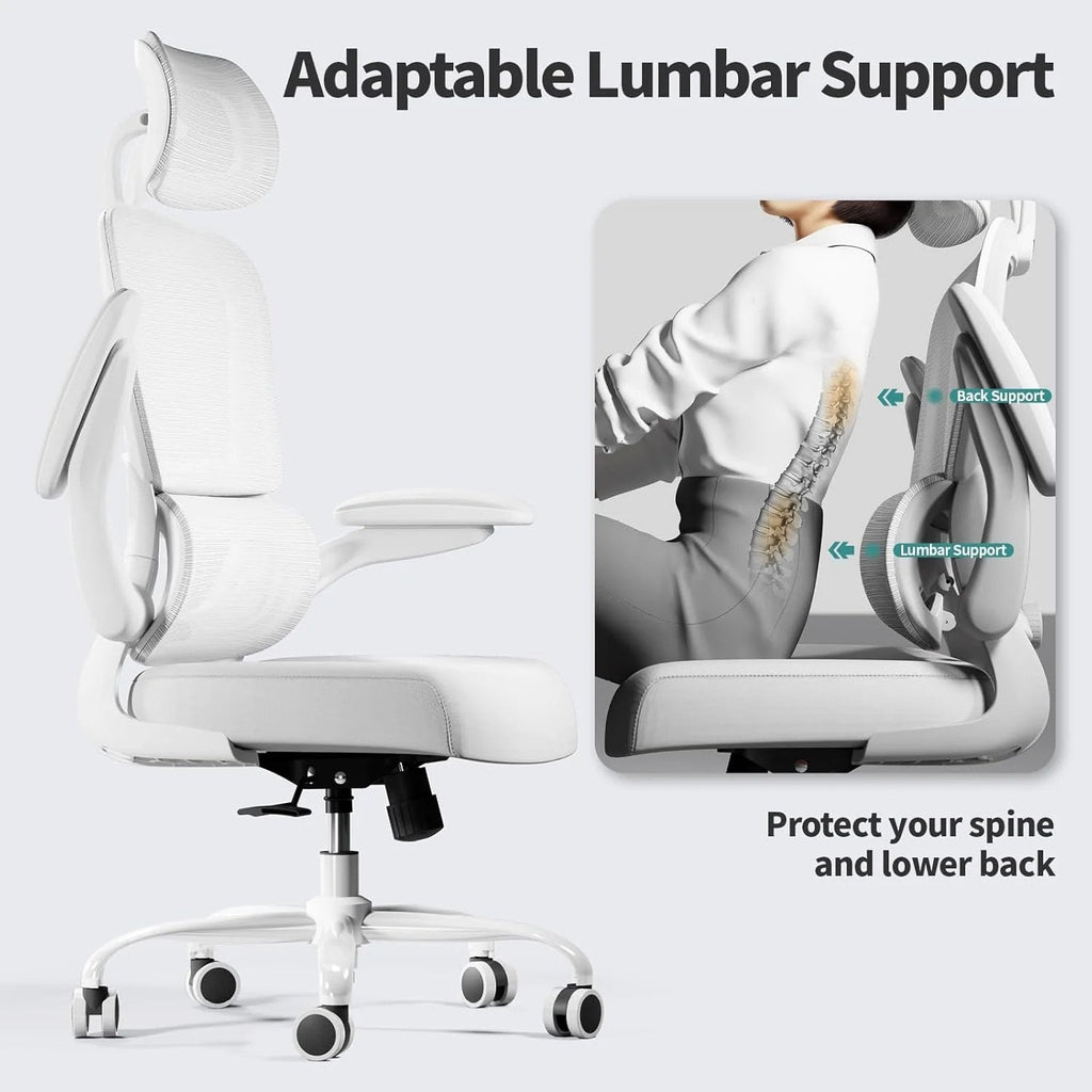 Ergonomic High Back Mesh Office Chair With Wheels, 330 LBS