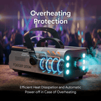 Halloween Fog Machine Smoke Machine 1200W with RGB LED Lights & Remote - Haze Smoke Generator for Halloween, Party, Stage, DJ, Club