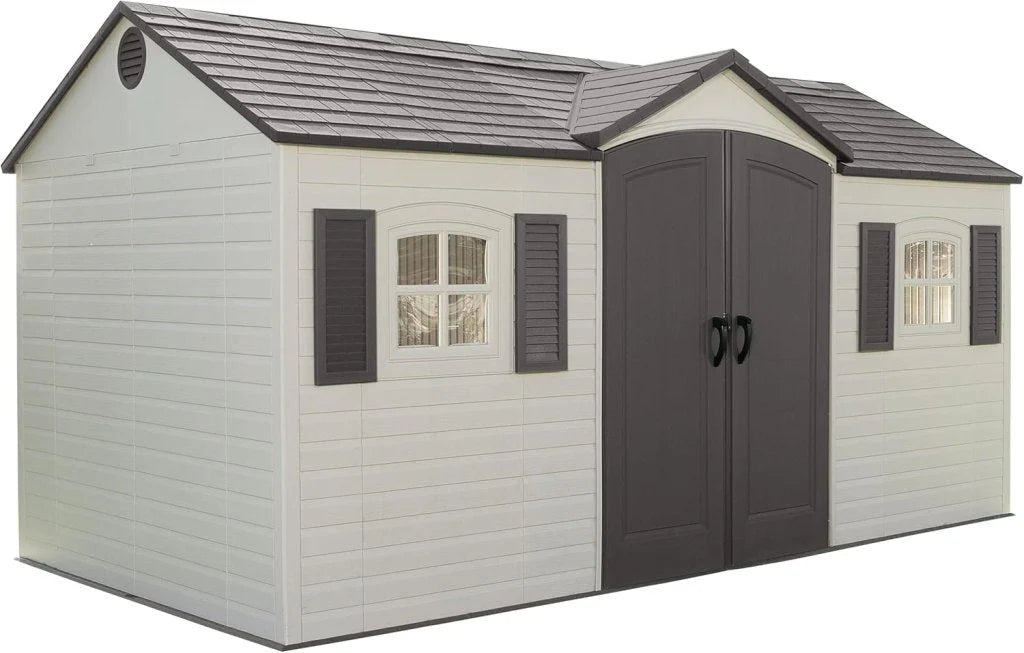 Outdoor Storage Shed, 8 x 15 Foot, Desert Sand - 6446