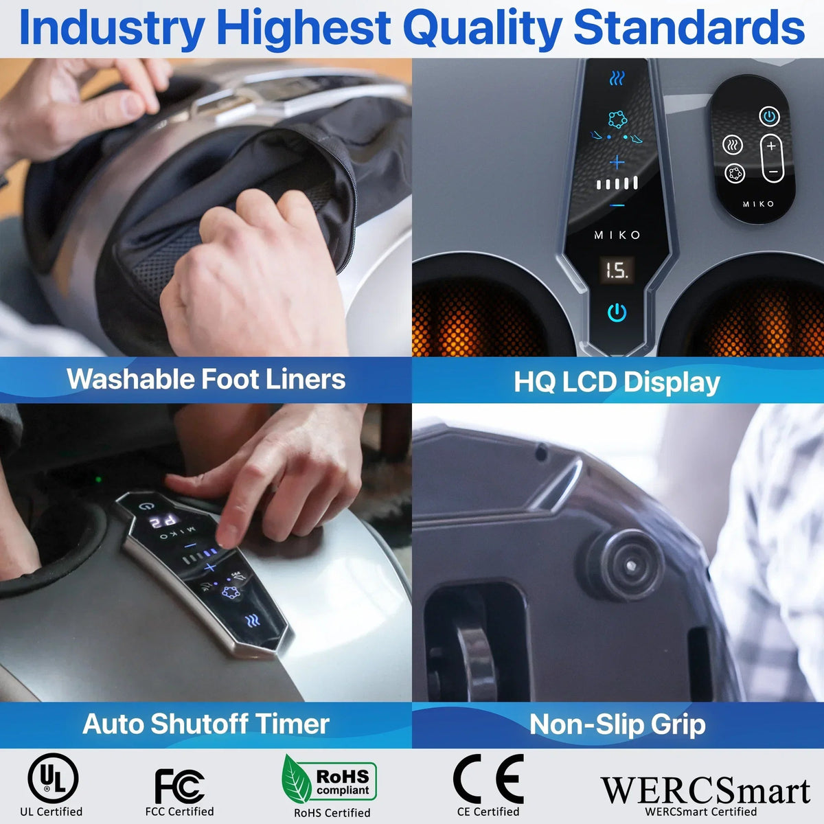 MIKO Shiatsu Foot Massager Machine With Heat, Touchscreen And 2 Wireless Remotes