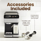 Chefman CafeMaster Pro 6-in-1 Espresso Machine With Milk Frother, Stainless Steel, 1.8-Liter - RJ54-I-SV / RJ54-I-SV-AM