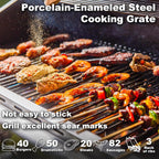 4-Burner Propane Gas Grill With Cast Iron Grates, Side Stove And 44,000 BTU Stainless Steel Burners