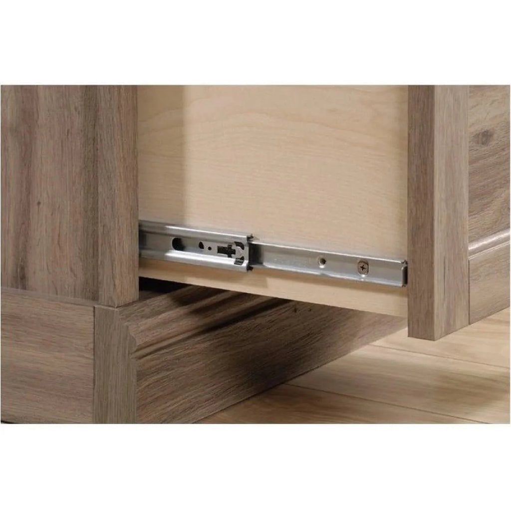 Bowery Hill Traditional Wood Executive Desk With File Drawer, Salt Oak