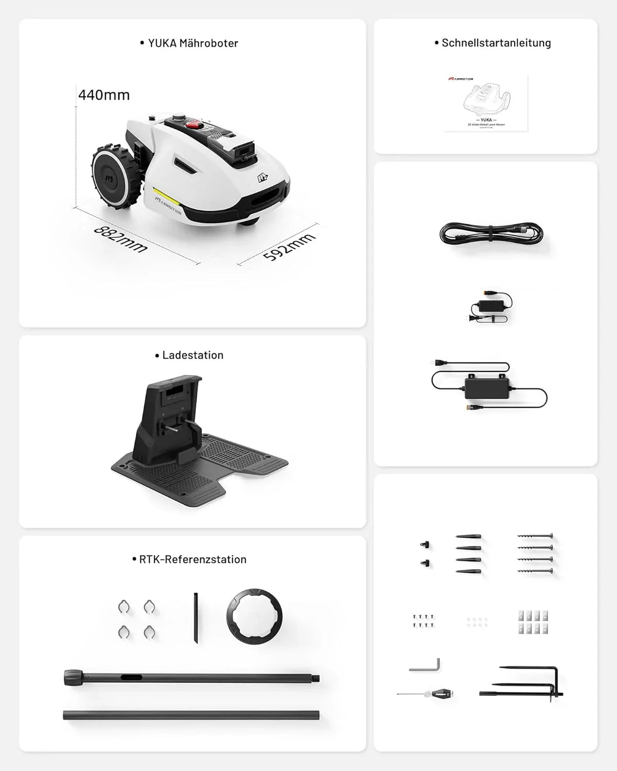 Mammotion YUKA Mini 500H Robotic Lawn Mower, 0.12 Acre, White - 500H