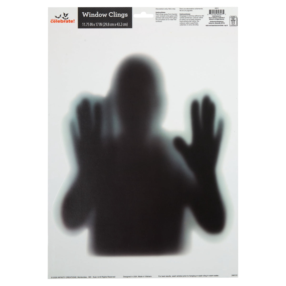 Creepy Silhouette Window Cling, Multicolor, 11.75" x 17", Halloween by Way To Celebrate