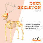 Light-Up Deer Skeleton Decoration, Ivory, 60", Halloween by Way To Celebrate
