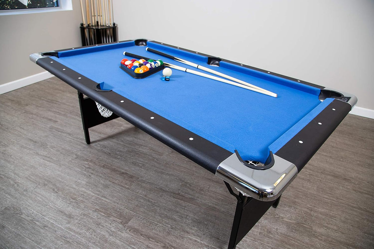 Hathaway Fairmont 6 Ft Portable Pool Table, Blue - BG2574