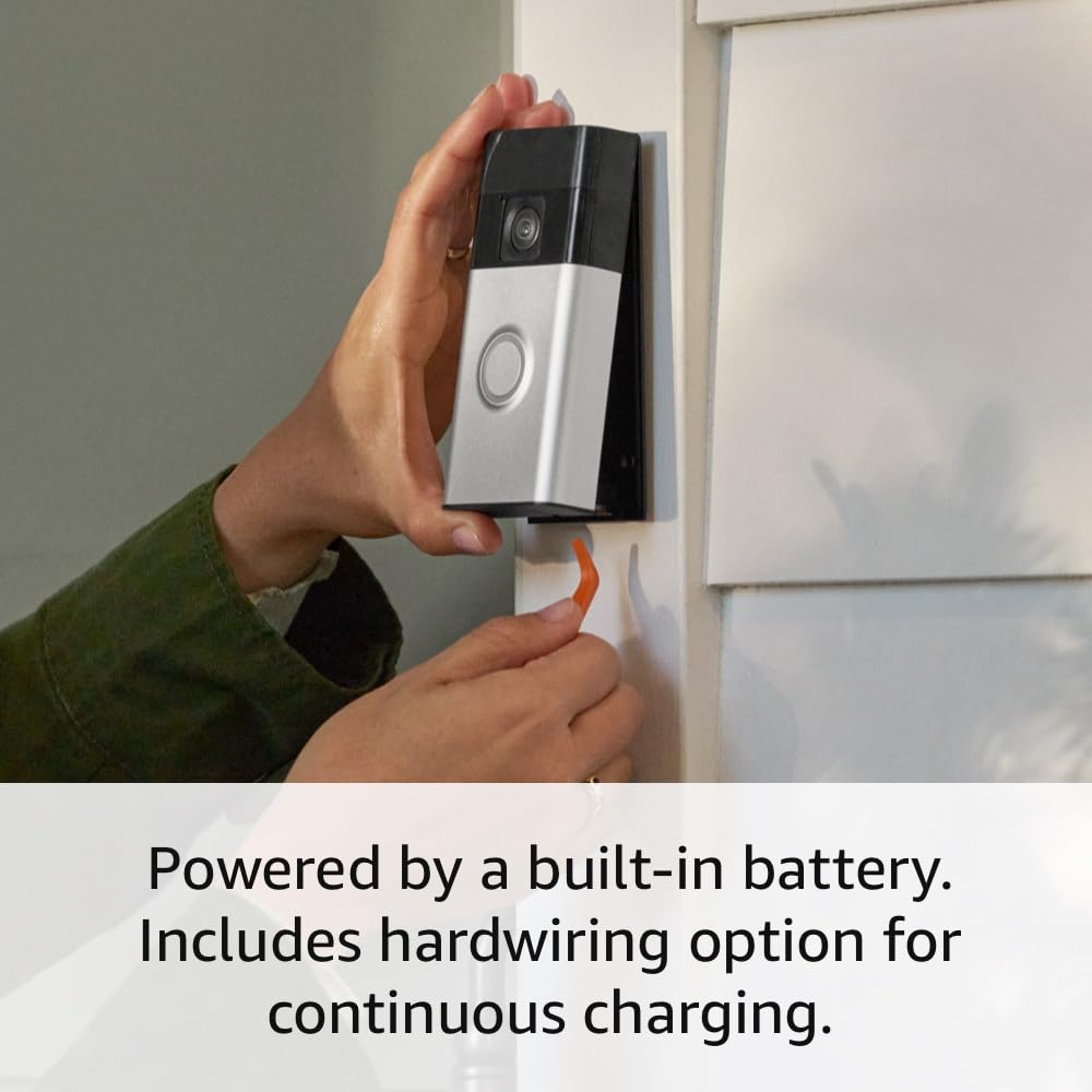 Like-New Ring Battery Doorbell, Home or business security with Head-to-Toe video, Live View with Two-Way Talk, and Motion Detection & Alerts